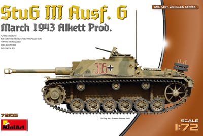 MiniArt Modelbouwpakket Militaire voertuigen - 72105 StuG III Ausf. G - March 1943 Alkett Prod. Plastic - 1:72 - Modelbouw