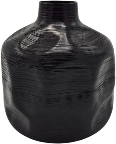 Deco4yourhome® - Vaas - Metaal - Zwart - 18cm - Roos - Bloemen