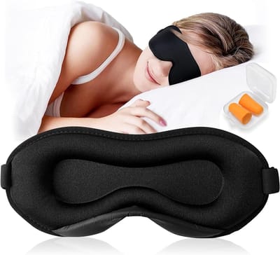 3D Slaapmasker voor Drukontlasting en Diepe Slaap, Lichtblokkerend Oogmasker met Verstelbare Riem voor Reizen en Yoga, Ideaal voor Ontspanning en Meditatie