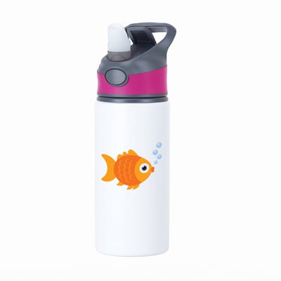 Hacebo® - Goudvissen waterfles met rietje roze - Goudvis - Dieren liefhebbers - Vissen - aquarium - huisdieren - water fles - 650ML