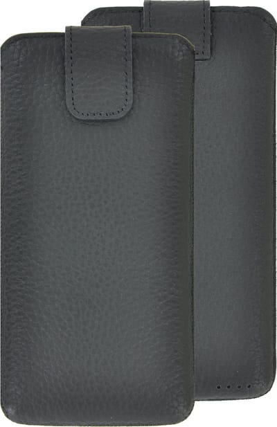 MoDo hoesje Geschikt voor OnePlus 11/ 11R/ Ace 2/ Ace Pro - Leer Etui - Geribbeld Zwart