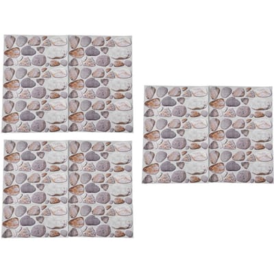 18 Pièces Autocollants Carrelage Forte Réflexion Imperméable Résistant à l'Huile Forte Superposition DIY Autocollants Muraux PVC pour Cuisine Salle de Bain