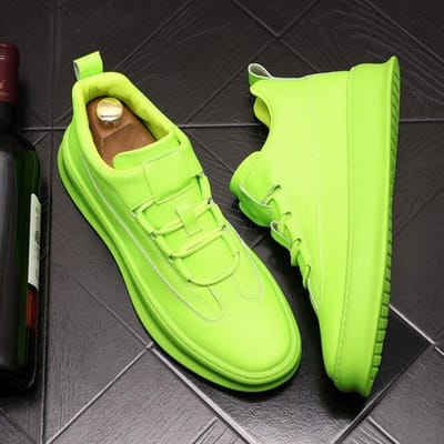 Nieuwe Trending Heren Witte Groene Kleur Casual Instappers Platte Platform Schoenen Mocassins Man Hip-Hop Board Sneakers Voor Webberoemdheid 7 yellow