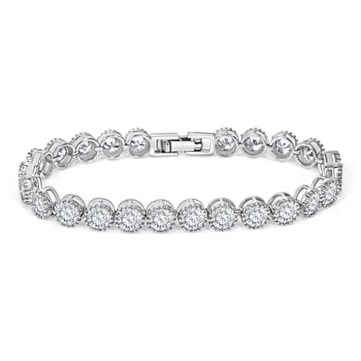 Juwelium Armband + Sieradendoos Geschenkset | Luxe Ronde Tennisarmband met Zirkonia | Perfect Cadeau voor Vrouw, Vriendin, Moeder, Dochter