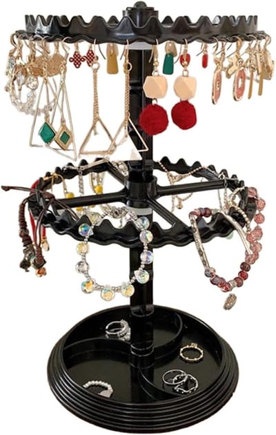 Sieradenhouder Organizer - Display Rek - Sieraden Opbergen - 360 Graden Rotatie - 30 cm Hoog - Wit