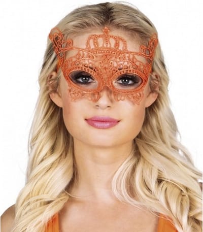 oogmasker kant oranje dames