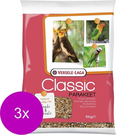 Versele-Laga Classic Grote Parkieten Zonder Hennepzaad - Vogelvoer - 3 x 5 kg