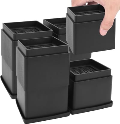 Dailygoods- Meubelverhoging Verstelbaar - Meubelpoten Set van 8 - Stapelbaar - Hoogte 5/10 cm - Zware Belasting - Hoogwaardige Kunststof