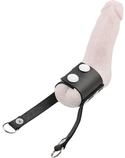 Rimba - Lederen ballstretcher met Riempjes voor Gewichten of Leiband - Zwart