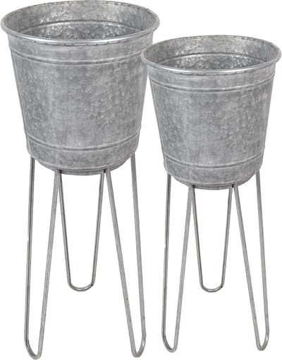 Clayre & Eef Planthouder Ø 35 Ø 31 cm Grijs Metaal