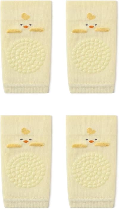 Baby kniebeschermers - Kruipbeschermers - Bescherming baby - Antislip rubber - 2 paar - Geel