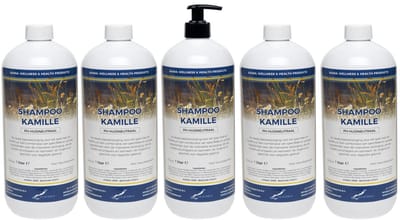Shampoo Kamille - 1 liter - 5 Stuks - met pomp - Voordeelverpakking - Haarverzorging