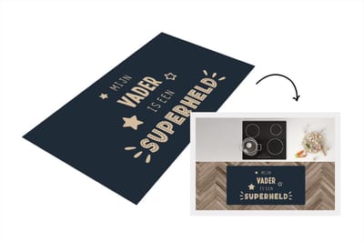 Keukenloper - Loper keuken - Cadeau vader - Vaderdag - Quote - Mijn vader is een superheld - Spreuken - 120x60 cm - Keukenloper vinyl
