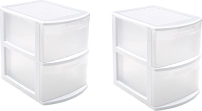 PlasticForte Ladeblok - Set van 2x stuks - 2 lades - bureau organizer - 39 x 29 x 40 cm
