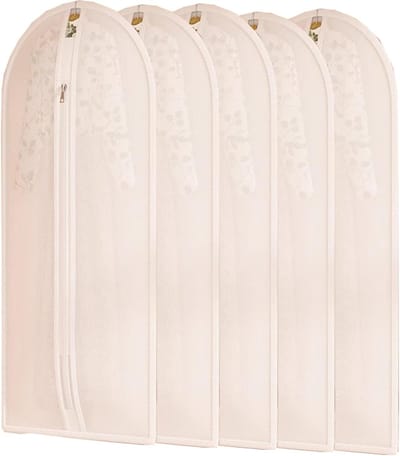 Kledinghoezen Set - Kledingbeschermers - Kleding Opbergen - Semi-Transparant - 5 stuks 140cm - Grijs