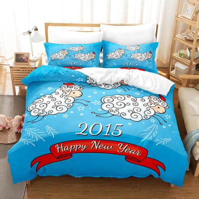 Dieren Dekbedovertrek Set Cartoon Wit Schaap Thema Patroon Kawaii King Queen Twin Full Size Voor Kinderen Tieners Polyester Beddengoed Set 150*200cm 3pcs