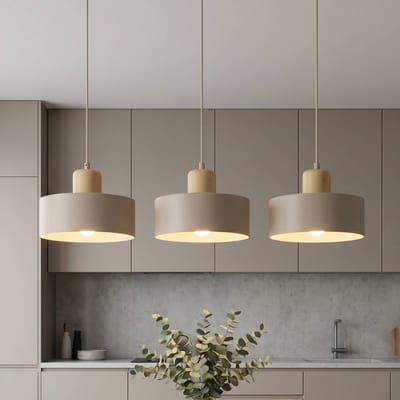 EMIBIG LIGHTING Hanglamp Torin, beige, lengte 80 cm, 3-lamps, metaal/hout
