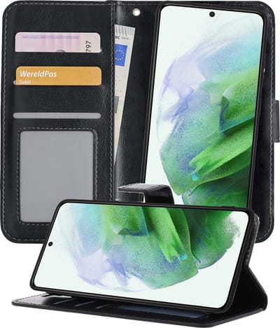 Hoesje 2 in 1 - Geschikt voor Samsung Galaxy S21 - Met Uitneembare Hard Cover - Bookcase - Wallet Case - Met Pasjeshouder - Book Case - Uitneembaar - Pashouder - Kunstleer - Zwart