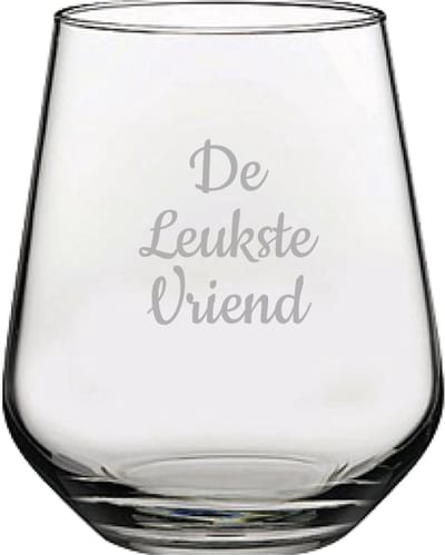 Gegraveerde Drinkglas 42,5cl De Leukste Vriend