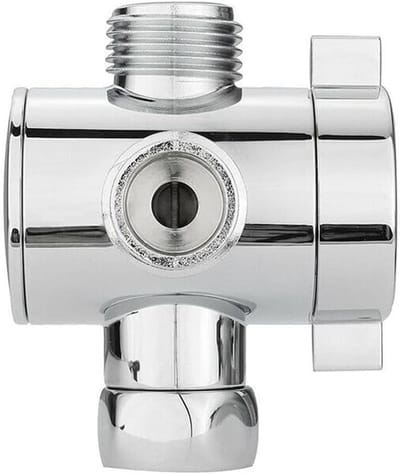 Verstelbare 3-Weg Douche T-Adapter in Verchroomd 1/2 Inch voor Handdouches en Douchekoppen