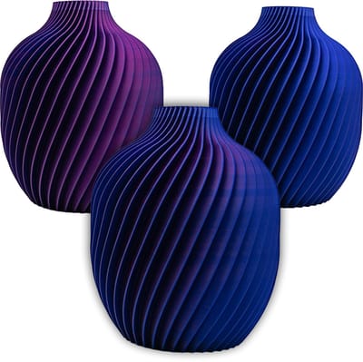 Nova moderne vaas – Decoratieve vaas - Blauw / Paars - 3d geprinte vaas – geschikt voor droogbloemen - 25CM