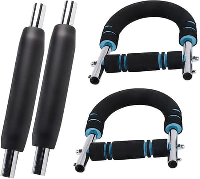 Arm Trainer - Krachtapparaat - Spierversterking Bovenlichaam - Verstelbare Weerstand - 65-68 cm - Zwart Blauw