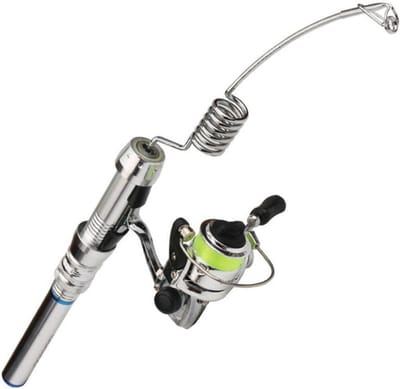 Elastic Fishing Rod Spinning Wheel Reel Combos Portable Mini Steel Ice Fishing Rod Spinning Fishing Rod Ice Fishing Rod Elastic Fishing Rod Mini Fishing Rod Portable Fishing Rod