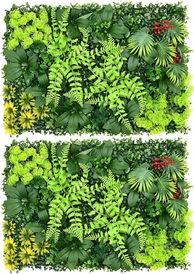 Kunstgraswand 2 stuks - Kunstplanten muur - Tuin terras decoreren - Herbruikbaar weerbestendig - 60 x 40 cm