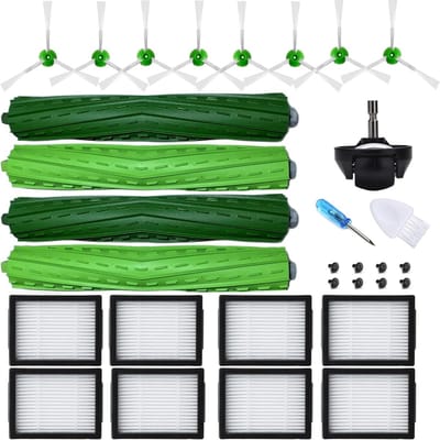 TOVBMUP Stofzuigeraccessoires - 23-pack vervangende onderdelen - Multifunctionele rubberen borstelfilter - Geschikt voor iRobot Roomba