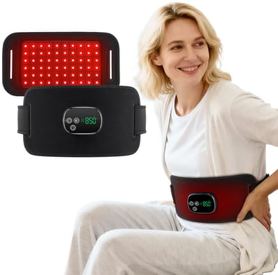 Lendensteunband met rood licht, warmtetherapie lendensteunband, infrarood 660/850nm roodlichttherapie kniebeschermer, verwarming,