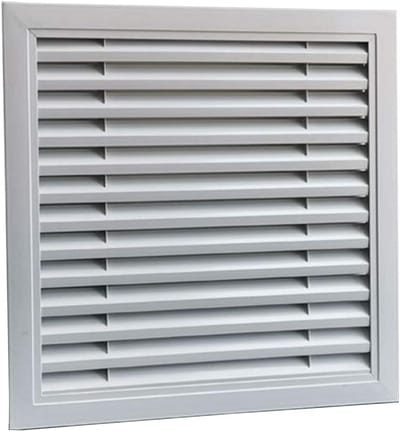 Ventilatierooster - Luchtuitlaat rooster - Ventilatie binnenruimtes - Regenbestendig aluminium - 500 x 500 mm - Zilver