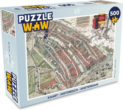 Puzzel Kaart - Historisch - Amsterdam - Legpuzzel - Puzzel 500 stukjes