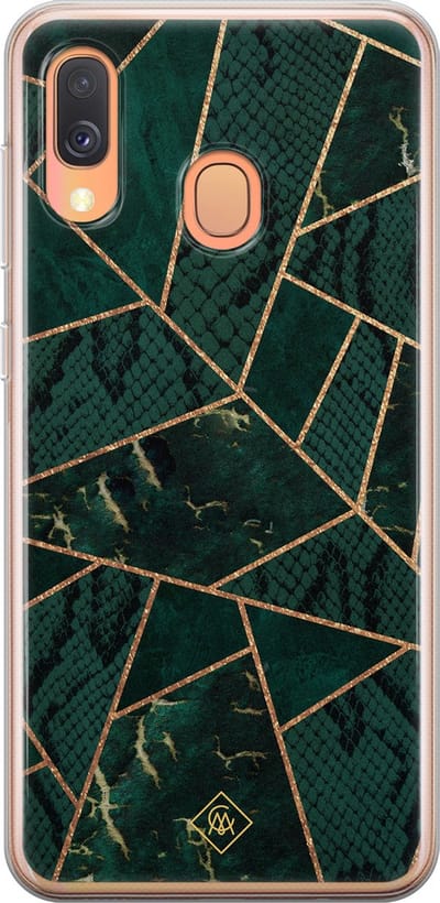 Casimoda® hoesje - Geschikt voor Samsung A40 - Abstract Groen - Backcover - Siliconen/TPU - Groen