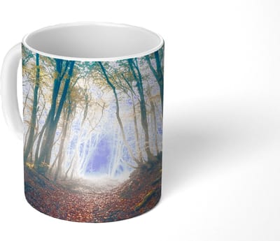Mok - Koffiemok - Bos - Mist - Zon - Herfst - Mokken - 350 ML - Beker - Koffiemokken - Theemok