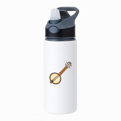 Hacebo® - Banjo waterfles met rietje zwart - Muziek - Muzikanten - Instrument - snaarinstrument - gitaar - water fles - 650ML