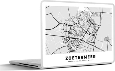 Laptop sticker - 11.6 inch - Plattegrond - Zoetermeer - Nederland - 30x21cm - Laptopstickers - Laptop skin - Cover - Stadskaart