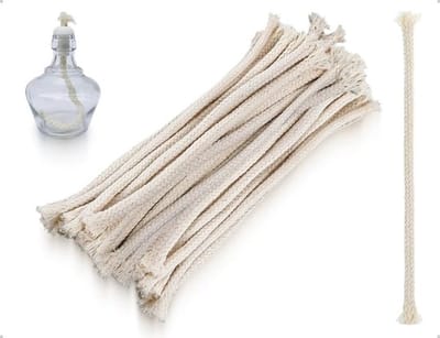 20 Stuks Katoenen Wicks voor Olielampen, Vervangende Wick voor Kaarsen, DIY Kaarsen Maken, Geschikt voor Petroleum en Alcohol Branders (Rond 150x6mm)