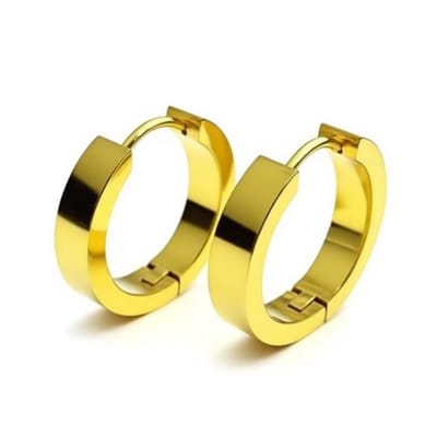 Aramat Jewels | Oorringen | RVS Oorringen 20mm Goudkleur - Grote Hoepel Oorbellen Unisex | | | |4mm | Staal | Volwassenen | Verkleurd niet