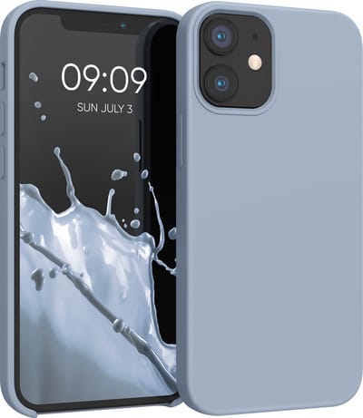 kwmobile telefoonhoesje geschikt voor Apple iPhone 12 mini - Hoesje met siliconen coating - Smartphone case in mat lichtblauw