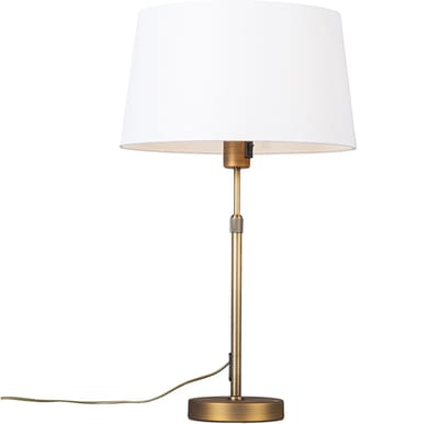 QAZQA Parte - Moderne Tafellamp met kap - 1 lichts - H 700 mm - Brons - Woonkamer | Slaapkamer | Keuken