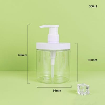 500/1000ml Pompflessendispenser Helder Brede Mond Douchezepdispenser PET Hervulbare Bewaarfles Plastic beige