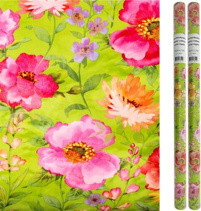 Bloemen - Luxe Cadeaupapier - Inpakpapier - 10 meter x 70 cm - 2 rollen