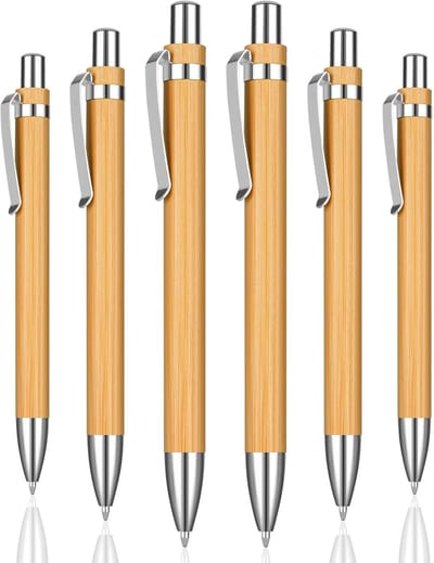 bamboe balpen, houten pennenset, houten balpen schrijfgereedschap voor dagelijks kantoorleven, duurzaam, milieuvriendelijk, bamboe, tarwestro, buikspieren (6)