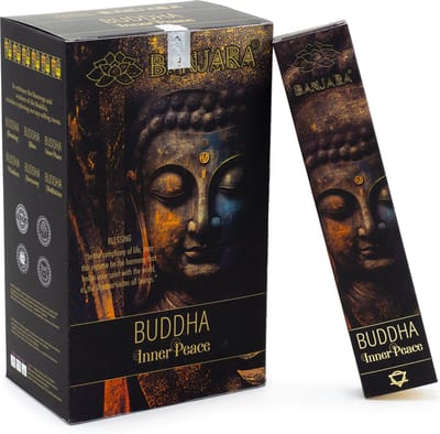 Banjara - buddha - inner peace wierook - kamille - lavendel - wierook - geurstokjes - doos 12 stuks