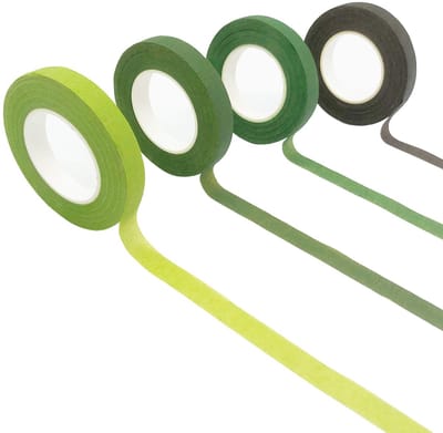 4 rollen 1/2 inch bloementape bloem wrap zelfklevende waterdichte tape voor boeket stengel wrap ambachtelijke projecten doe-het-zelf handwerk (4 kleuren, 30 Yard/Roll)