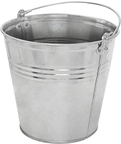 KOTARBAU® Robuuste Zinkemmer, Tuinemmer, Verzinkt Staal, 10 L, Zilver, Cementemmer, Mortel Emmer, Bouwemmer, met Handvat