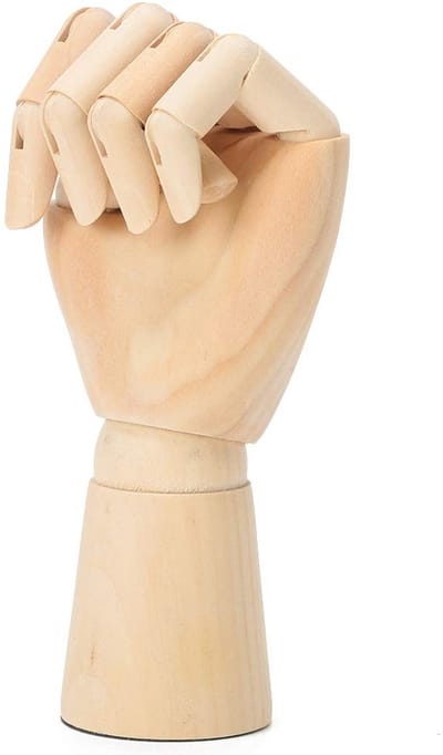 Dailygoods- Houten Handmodel Hoogwaardige Hout - Flexibele Joints - Kunst Hangplanten - Decoratie - Ideale Afmetingen 17,5 x 8 cm - Kunsthand