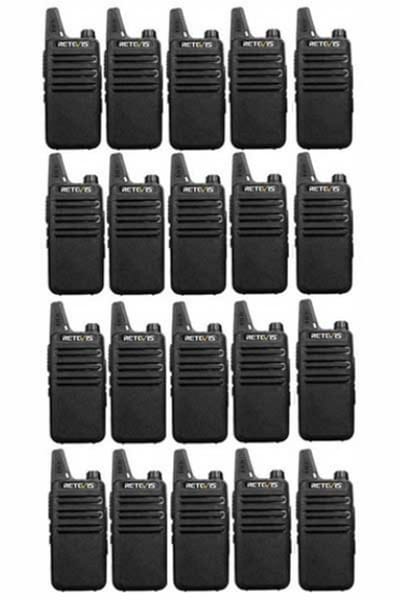 Set van 20 Retevis RT622 vergunning vrije UHF mini portofoons PMR446