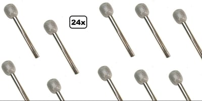 24x Nep microfoon zilver 30cm - Themafeest festival fun muziek mic zingen