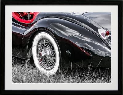 Deknudt Frames Poster in lijst - zwart oldtimer wagen - 60x80 cm